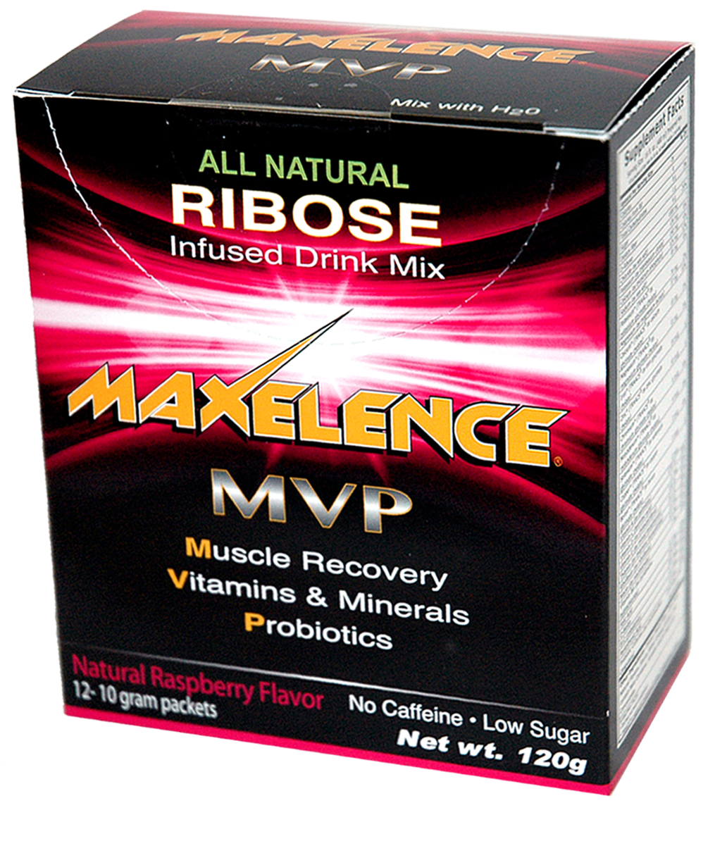 MAXelence MVP Workout Recovery Drink Mix Raspberry 12 Pack Box